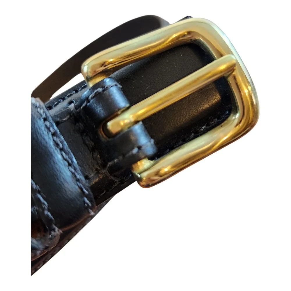 Stone Mountain 6113 mens Genuine Italian Leather 42/105 black‎ gold